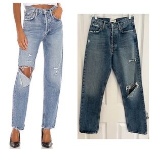 Agolde - 90s Pinch Waist Jean in Distressed Wash, 25